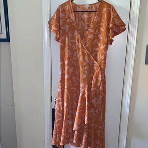 A New Day Gold Flutter Sleeve Sundress